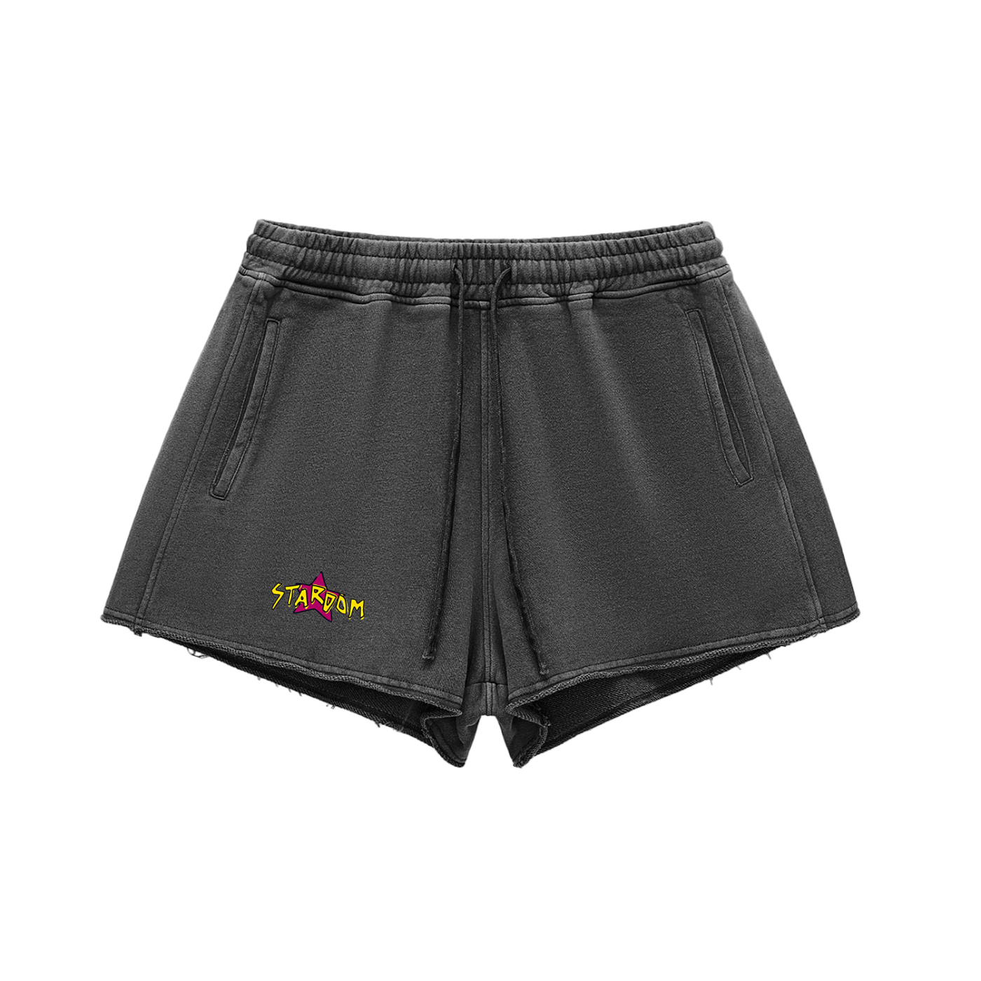 STARDOM Raw Edge Drawstring Shorts