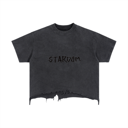 REMEMBER WHO YOU ARE Boxy Distressed Hem T-Shirt