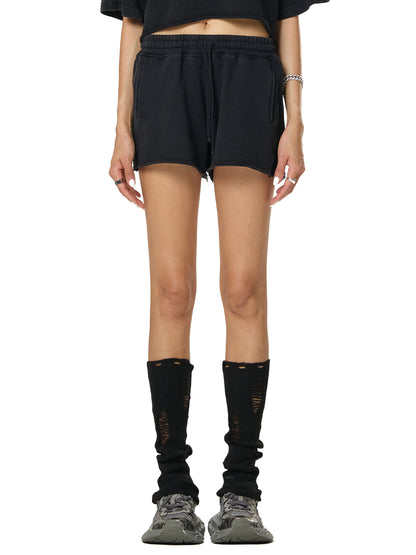STARDOM Raw Edge Drawstring Shorts
